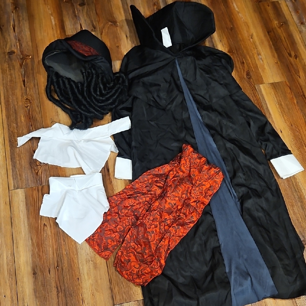 adult Black and Red Costume Set
